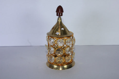 Brass Crystal Akhand Jyoti Diya 129g